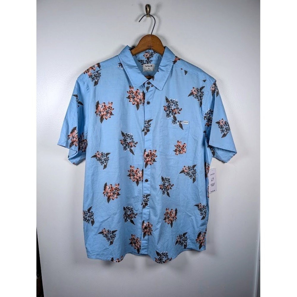 Hurley Button Down Shirt Men's Size XL Hawaiian Resortβ Floral Summer Travel NEW